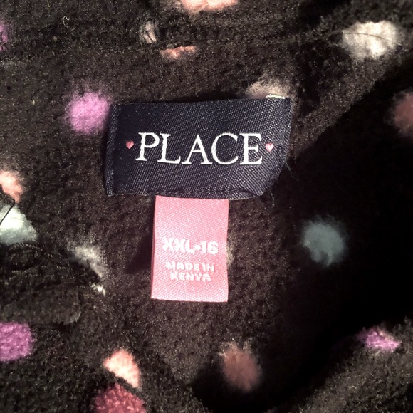 Children’s Place Pullover Fleece Polka Dot Hoodie Size XXL 16 - Picture 3 of 4